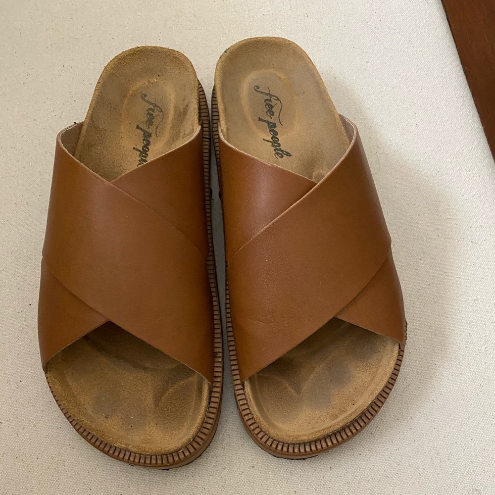 Brown leather free people sandals